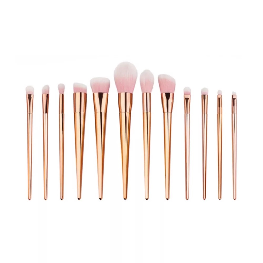 Rose Gold Makeup Brush Set of 12 Brushes
